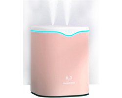 USB Draagbare Luchtbevochtiger 2000ML Fluisterstille Luchtbevochtiger voor Slaapkamer Planten Thuis (Roze)