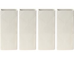 Waterverdamper radiator - 4x - wit - met relief - kunststeen - 18 cm - luchtbevochtiger