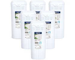 Waterverdamper radiator - 6x - wit - kunststof - 21 cm - luchtbevochtiger