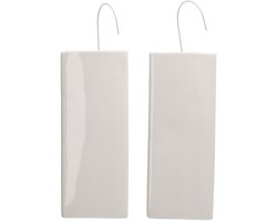 Waterverdamper voor een radiator - 4x stuks - kunststeen - wit - 8 x 3,5 x 20 cm - luchtbevochtiger