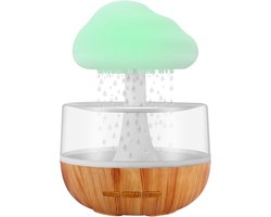 Wolk Luchtbevochtiger - 7 Kleuren LED & Essentiële Olie Diffuser - Regendruppel Effect - Geschikt voor Slaapkamer en Kantoor