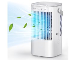Yllic 2-in-1 Mini Aircooler – Ventilator & Luchtbevochtiger in één – 900ml – USB Oplaadbaar – LED Nachtlicht – Stil & Compact