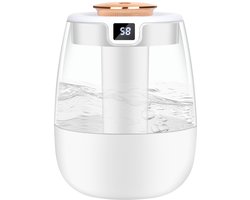 Ynkkvre - Luchtbevochtiger - Slaapkamerbevochtiger - Babykamerbevochtiger - Mini-luchtbevochtiger - Humidifier - Dubbele Nozzle - 1.8 Liter Grote Tank - 20 dB Superstille Werking - Intelligente Vochtigheidsdisplay