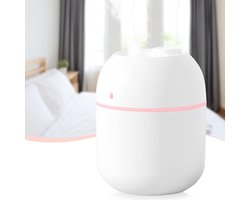 Ynkkvre - Mini-Wasserbefeuchter - Stille Nevel & Kleurrijk Nachtlicht - 220Ml - Voor Auto, Slaapkamer, Bureau (Wit)