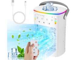4-in-1 Mobiele Airco Zonder Afvoerslang – Met Afstandsbediening - Mobiele Airco Voor Slaapkamer Zonder Slang – Mini Airco - Ventilator - Airconditioning – Aircooler Met 3 modussen