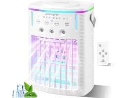 4-in-1 Mobiele Luchtkoeler met Verdampingskoeling - Mini Luchtverkoeler voor Slaapkamer en Kantoor