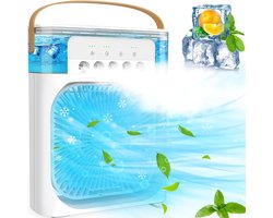 Aura® Airco Zonder Afvoerslang - Luchtkoeler - Aircooler - 4 Standen - 300 ML - Wit - 21cm x 10cm x 27cm