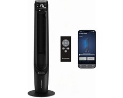 CoolHome AC2208 Aircooler- Luchtkoeler met draaifunctie - Afstandsbediening en App - Incl. Koelelement - 107 CM - Dimbaar LED scherm - Zwart