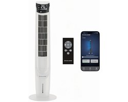 CoolHome AC2209 Aircooler- Luchtkoeler met draaifunctie - Met App en Afstandsbediening - Incl. Koelelement - 107 CM - Dimbaar LED scherm - Wit