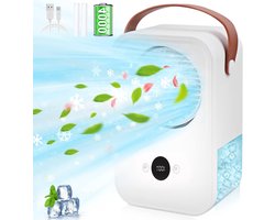 Draagbare Airconditioner met Aromatherapie - 4in1 - Mini Airco - Ventilator met Luchtbevochtiger Sproeifunctie met 4 Standen - 4000mAH