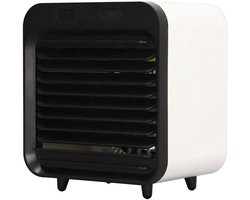 Draagbare Airconditioner, Mini-luchtkoeler met 3 Snelheden USB-aangedreven Verdampingskoeler Kleine Desktop-koelventilator met 200 Ml Tank voor Slaapkamer Kantoor Woonkamer Camping(Zwart wit)