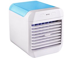 Draagbare airconditioners, ventilator, mini-airconditioner, 3 snelheden, persoonlijke airconditioning, persoonlijke luchtkoeler met luchtbevochtiger voor kamer, slaapkamer, bureau (blauw)