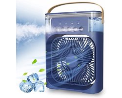 Draagbare airconditioning-ventilator, USB-aangedreven luchtkoeler, luchtbevochtiger, 7 led-luchtkoeler, klein, met 3 snelheden, ultra-stille koelventilator Geschikt Geschikt voor familie, reizen, kantoor
