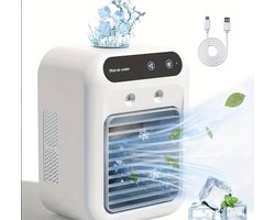 Draagbare All-in-One Airconditioner, een Mini Luchtbevochtiger Ventilator met Koelingsfunctie, Perfect voor Kantoor en Thuisgebruik
