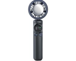 Draagbare handventilator- mini-turboventilator- draagbare miniventilator met 4000 mAh-batterij, koeling, regelbare snelheid (1-100)-geschikt voor reizen en buiten-grijs