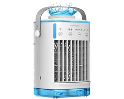 Draagbare luchtkoeler 5-in-1 met dubbele ijsmistmodi en 7-kleuren sfeerlicht