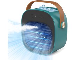 Draagbare ventilator - 4000 mAh oplaadbare miniventilator - 3 snelheidsinstellingen - 5-10 uur looptijd - Stille bureauventilator - Persoonlijke luchtkoeler voor thuis, slaapkamer, reizen, kantoor en buiten - Groen