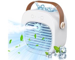 Draagbare ventilator - 4000 mAh oplaadbare miniventilator - 3 snelheidsinstellingen - 5-10 uur looptijd - Stille bureauventilator - Persoonlijke luchtkoeler voor thuis, slaapkamer, reizen, kantoor en buiten - Wit