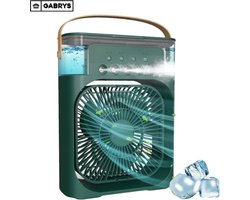 Gabrys® mini Airconditioners Draagbare Koelventilator Led Nachtlampje Water Mistpret 3 In 1 Lucht Voor Thuis - ventilator - groen - thuis - kantoor - school - zomer - koeling - airconditioning - Kamperen - Luchtkoeler - Aircooler - Tafel Ventilator