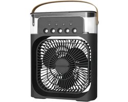 Gabrys® mini Airconditioners Draagbare Koelventilator Led Nachtlampje Water Mistpret 3 In 1 Lucht Voor Thuis - ventilator - zwart - thuis - kantoor - school - zomer - koeling - airconditioning - Kamperen - Luchtkoeler - Aircooler - Tafel Ventilator