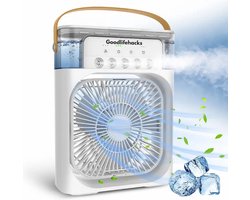 Good lifehacks Mini Airco - Aircooler - Luchtkoeler - Airconditioning - Tafel Ventilator - Luchtbevochtiger - 600ml - Luchtverfrisser - Aroma Diffuser