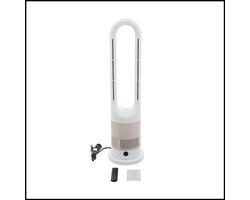 Koele en Warme Luchtventilator - Bladloze Ventilator met Afstandsbediening, 8 Windsnelheden, LED-display, Voor Koelen en Verwarmen