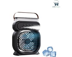 LifeStages - Draagbare Aircooler - Draagbare Airconditioner - Luchtkoeler - Draagbare USB-ventilator - Luchtbevochtiger - Stil - 7 Kleuren-LED's - 3 Snelheden - 3 Mistmodi - voor Thuis, Kantoor, Reizen - [Energieklasse A].