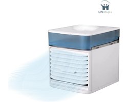 LifeStages - Draagbare Aircooler - Mobiele Airconditioner - Mini Luchtkoeler - Luchtkoeler - Luchtbevochtiger - USB Draagbare Airconditioner - Luchtkoeler voor Kantoor - Persoonlijke Ventilator met Nachtlampje - voor Thuis - [Energieklasse A++].