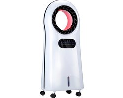Lifetime Air Aircooler met Koelelementen - Ventilator, Luchtbevochtiger en Luchtkoeler - Mobiele Airco zonder Afvoer - Air Cooler 55dB - Afstandsbediening en Timer - Watertank 3.5L - Sfeerverlichting