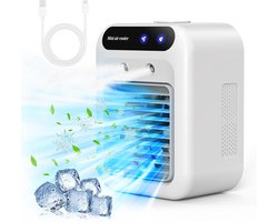 Mini airco - Kleine airco - 1800mAh Draagbare airconditioner - 25W oplaadbare persoonlijke mini airco - met dubbele sproeier en 2 snelheidsinstellingen - voor slaapkamer bureau kantoor en buitengebruik