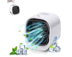 Mini Airco - Luchtkoeler - Airco met water - Koelventilator - USB Airconditioner - Mini Aircooler met Water - Afelventilator - Coolingdown - Mobiele Airco - Koelen, Blazen, Lucht Bevochtigen - Mobiele Airco - Draagbare - 166*152*142mm - 300ML
