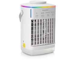 Mini Airco - Mobiele Airco - Luchtkoeler 4in1 - Aircooler - Tafelventilator - 4 windsnelheden - 2 luchtbevochtingsstanden - timer - Lekvrij - Geschikt voor thuis, op kantoor of op reis - Wit