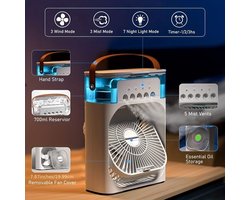 Mini cooling fan - Ventilator en Luchtbevochtiger - Draagbare Airconditioning - Wit - Mobiele Airco - Air Cooler met ijs - 3 in 1 Luchtkoeler - Mini Airconditioning - Slaapkamer - Kantoor - fan - air cooler