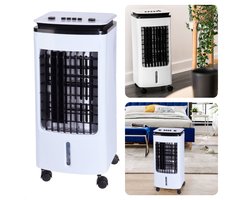 Mobiele Luchtkoeler - Ventilator - Aircooler - 3L - 80W - 3 Standen - Swing-knop - 2 Koelelementen - Afmeting 26x25x57.5cm - Gewicht 4.5kg - Snoerlengte 1.30m - 230V / 50Hz - Inclusief EBOOK