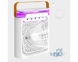 REN® Mobiele Airco Zonder Afvoer - Luchtkoeler - Aircooler - 3 Standen - Wit - 21cm x 26cm x 8cm