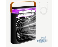 RVV® Mobiele Airco Zonder Afvoer - Luchtkoeler - Aircooler - 3 Standen - Zwart