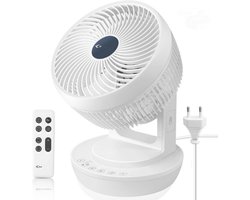 Stille Turboventilator - 3D Luchtcirculator Voor 30 m² - Eco Modus - Verhoogt Airconditioning Efficiëntie Met 80% - 12 Uur Timer - Tafelventilator Met Afstandsbediening - Fluisterstille Kamer Ventilator