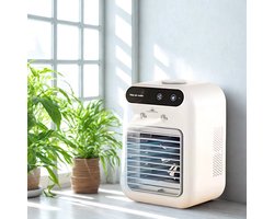 Veltroods -Mini airco – Wit - airco met water - Mini Airco 4 in 1 – Koelen, Blazen, Lucht Bevochtigen – Draagbare Luchtkoeler Koelventilator – 3 Wind Snelheden – USB Aircondition Draagbare - koelventilator - Coolingdown - draagbare airco
