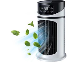 Ventilator - 9,5 inch - Elektrische mistventilator - Torenventilator zonder bladen met 6 snelheden - Met watertank van 300 ml - Badkamer/kantoor - Speciale stille mist - Wit