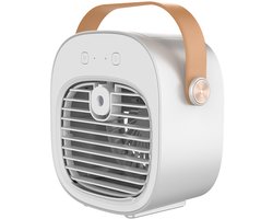 Ventilator - Tafelventilator - Draagbare Luchtkoeler - Mini-Airconditioner - 2-In-1 Kleine Verdampingskoeler Met Handvat - 3 Snelheden Bureauventilator - Voor Op Reis, Kantoor En Slaapkamer