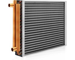 Warmtewisselaar Water Lucht 14x14 met 1" Koperen Aansluitingen voor Centrale Verwarming en Ventilatiesystemen