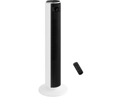 Zeer Stille Torenventilator 20 dB - Met Afstandsbediening - 7.9 M/S DC Motor - 90° Oscillerend - Slaapmodus - 26 W - 4 Modi - 12 Snelheden - 12 Uur Timer - LED Display