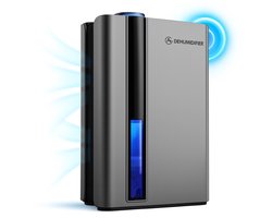 AG Luchtontvochtiger & Luchtreiniger Zilver – Dehumidifier – 1.5L/dag Ontvochtiging – Bereik 10–35m² – Grote 2.5L Watertank – Energiezuinig – 7-kleur LED Verlichting – Voor Huis, Kamer, Badkamer & Kelder