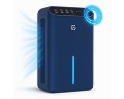 AG Luchtontvochtiger Navy- Luchtreiniger - Dehumidifier - Carbon Filter - Grote watertank 2.5L capaciteit, 750ml/D ontvochtiging, 10-35m2 bereik -energiezuinig, verlichting 7 kleuren - Voor huis, kamer, badkamer & kelder