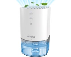Auronic Luchtontvochtiger - Ontvochtigt 240ml Per Dag - 900ml Waterreservoir - Geluidsarm - Vochtopnemer voor in Badkamer, Slaapkamer, Kledingkast - Dehumidifier - Wit