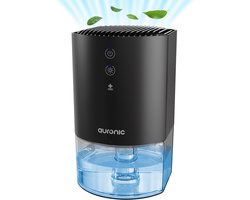 Auronic Luchtontvochtiger - Ontvochtigt 240ml Per Dag - 900ml Waterreservoir - Geluidsarm - Vochtopnemer voor in Badkamer, Slaapkamer, Kledingkast - Dehumidifier - Zwart