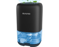 Auronic Luchtontvochtiger - Ontvochtigt 450ml Per Dag in Huis - 1L Waterreservoir - LED - Vochtopnemer voor in Woonkamer, Slaapkamer & Badkamer - Dehumidifier - Zwart