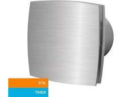 Badkamer ventilator timer 100 mm aluminium Silent