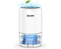 BALORS® Luchtontvochtiger en Luchtreiniger - 1L Verwijderbare Waterreservoir - Stil & energiezuinig - Dehumidifier voor Slaapkamer, Woonkamer, Badkamer en Kelder - Vocht- en allergievrij binnenklimaat - Wit