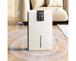 CHIWIN Luchtontvochtiger 2.8L - 3 in 1 Elektrische Ontvochtiger met LCD Display en Slaapmodus - Stil Droger en Luchtreiniger - Kleine Draagbare Ontvochtiger voor slaapkamer kelder babykamer
